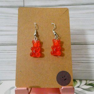 Gummy bear fishhook earrings.